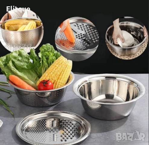 Многофункционално ренде 3в1 с купа за салата и съд за отцеждане, снимка 6 - Други - 52894791