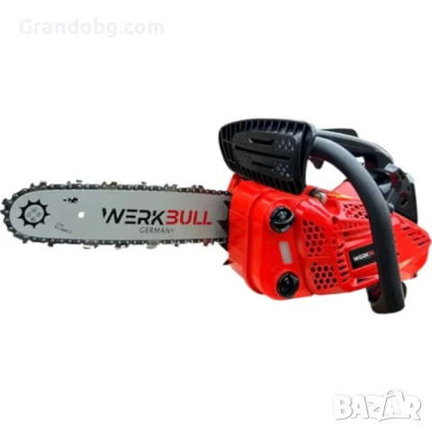 Немска Бензинова Резачка за Дърва WerkBull 30см + две вериги, снимка 2 - Други инструменти - 52421717