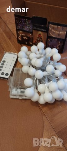 Водоустойчиви приказни светлини на батерии 5 метра 50 светодиода 8 режима (топло бяло) , снимка 8 - Други - 44199945