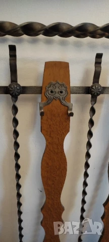 Комплект от ковано желязо и дърво* 3 части* За коридор, снимка 5 - Портманта - 50589613