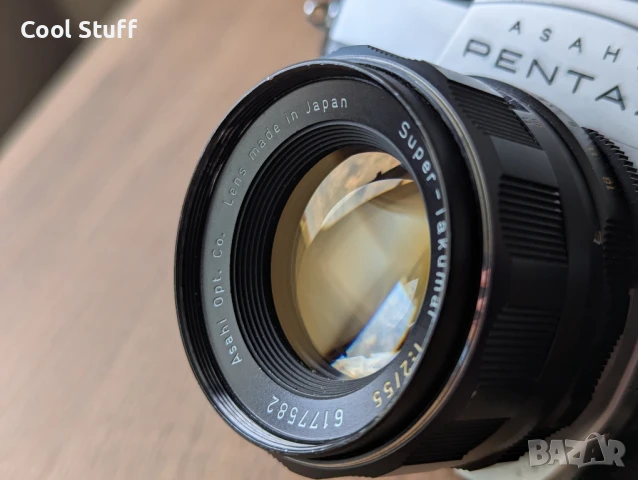 Фотоапарат Asahi Pentax SP500 с обектив Super-Takumar 1:2/55 , снимка 4 - Фотоапарати - 51174777
