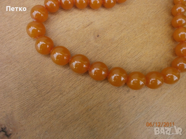 Стар гердан кехлибар  70 грама, снимка 3 - Антикварни и старинни предмети - 52604423