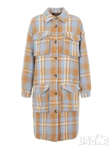 Y.A.S Вълнено карирано палто, XL, снимка 4 - Якета - 49535585