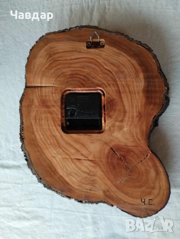 Ръчно изработен дървен стенен часовник, снимка 4 - Декорация за дома - 52508597