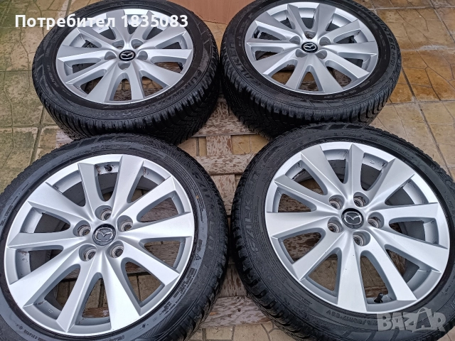 Лети джанти 17ки 5х114.3 Mazda + зимни гуми 215/50/17 Falken, снимка 2 - Гуми и джанти - 52595012