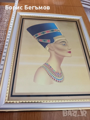 Египетски принт на Нефертити/Queen Nefertiti, снимка 8 - Картини - 53271107
