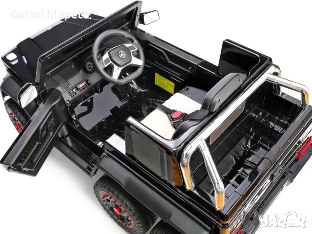 Акумулаторен джип Mercedes G 63 AMG 4x4 12V батерия,MP3, с меки гуми с Кожена седалка, снимка 10 - Детски велосипеди, триколки и коли - 40539470