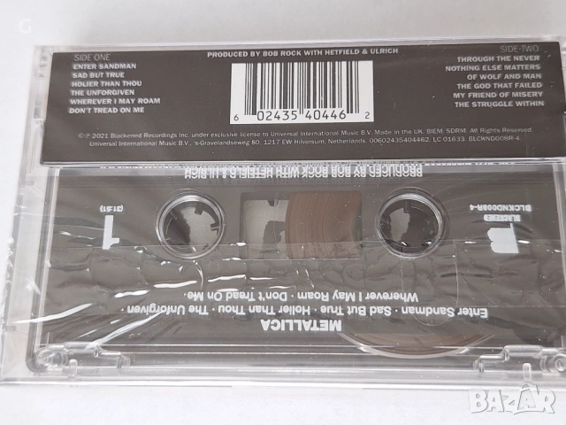 Аудио касета Metallica - The Black Album, Чисто нова, запечатана, рядка, UK издание, снимка 5 - Аудио касети - 54349599