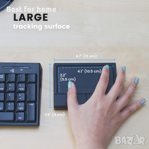 Perixx PERIPAD-Безжичен тъчпад за Windows 7, 8, 10 и по-нови версии, снимка 8 - Клавиатури и мишки - 51461951