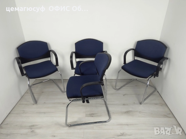 Офис столове в тъмносин цвят подходящи за конферетни зали  или срещи;, снимка 5 - Столове - 52817874