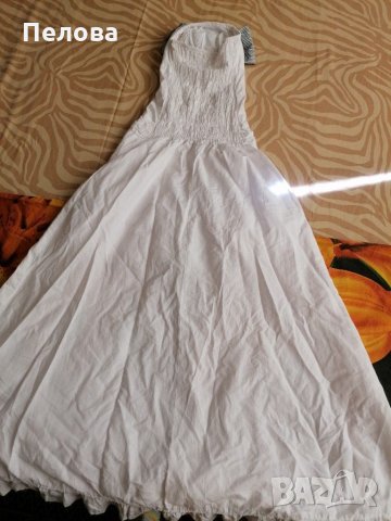 Дълга бяла рокля с панделка , снимка 4 - Рокли - 30145968