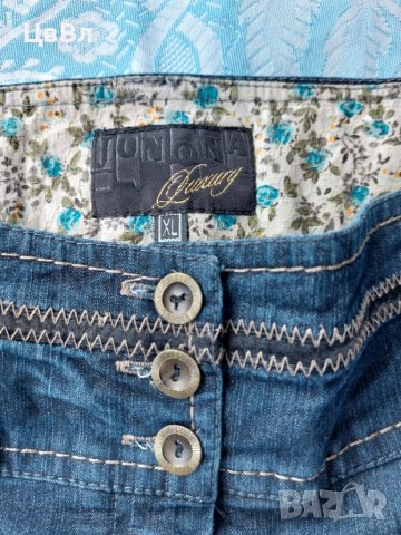 Уникална JUNONA / ЮНОНА, дънкова пола XL, снимка 3 - Поли - 42572426