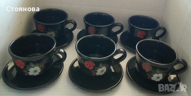 Сервиз за кафе/чай -гланцирана рисувана керамика, снимка 2 - Сервизи - 36839599