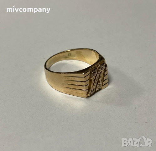 Златен пръстен (буква И)12.82гр., снимка 3 - Пръстени - 52652124