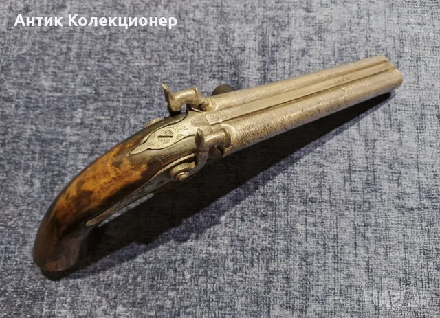 Старинен двуцевен пистолет Howdah – 17 мм – XIX век