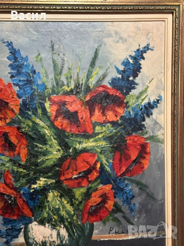 Картина масло с цветя , снимка 8 - Картини - 54230340