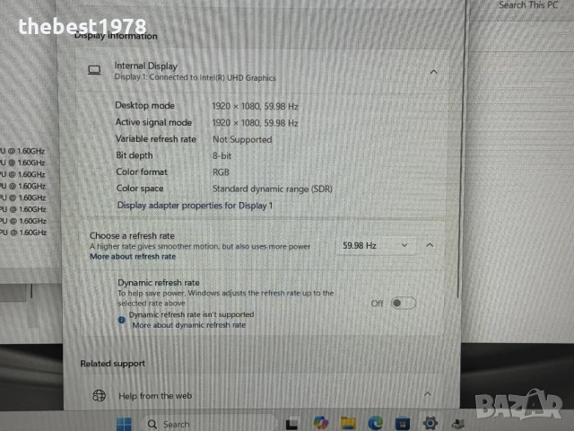 15.6 Acer 5`i5-10210U/12GB DDR4/256GB SSD/Nvidia MX350/Full HD IPS/Бат 8ч, снимка 9 - Лаптопи за игри - 53343412