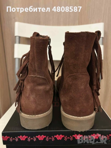 Кафяви боти Зара/ZARA, снимка 4 - Дамски боти - 54321616