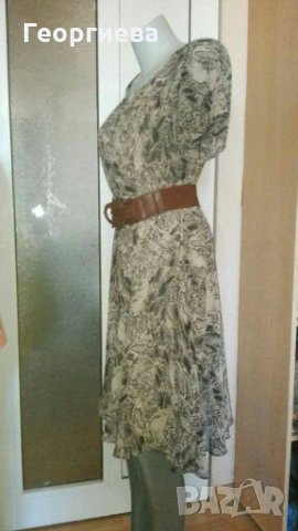 Елегантна рокля в бежово и черно👗🍀M(40)р-р👗🍀арт.620, снимка 3 - Рокли - 29660907