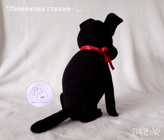 Декоративно черно кученце, снимка 7 - Ръчно изработени сувенири - 49470098
