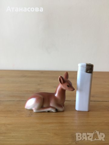 Българска порцеланова фигура Сърничка Сърна С.И.П."Стойко Ив. Пеев" 1960 г, снимка 6 - Антикварни и старинни предмети - 44423070