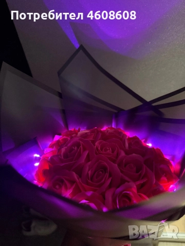 Светещ букет от сапунени рози