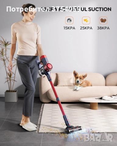 Безжична прахосмукачка Cordless Vacum Cleaner Buture VC50 Red, снимка 7 - Прахосмукачки - 53175217
