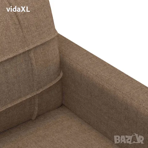 vidaXL 2-местен диван, Кафяв, 120 см, плат, снимка 6 - Дивани и мека мебел - 56147317