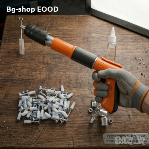 Пистолет за пирони професионален + 50 пирона, 5 степени мощност, снимка 2 - Други инструменти - 54091116