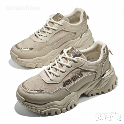 Дамски сникърси в бежово , снимка 6 - Дамски ежедневни обувки - 51577569