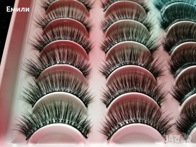 3D изкуствени мигли 20 чифта в кутия + пинсета и четка код H005, снимка 12 - Козметика за лице - 37347546