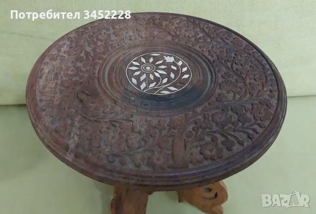 дърворезба масичка винтидж сгъваема за ценители , снимка 2 - Антикварни и старинни предмети - 49864567