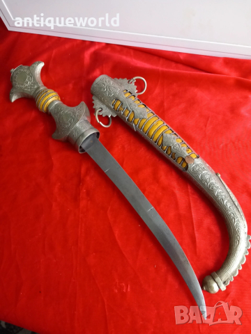 Голяма Сребърна Мароканска КУМАЯ. Ханджар Кинджал, снимка 5 - Антикварни и старинни предмети - 53041374