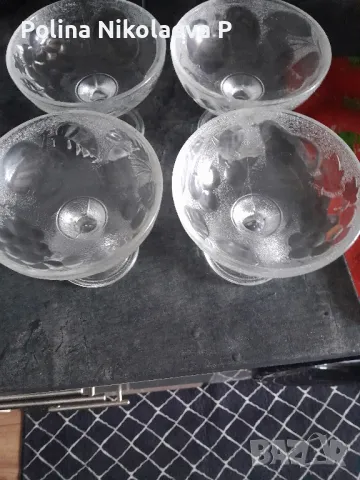 Стъклени  чаши за сладолед , снимка 1