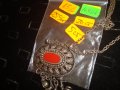 ВЪЗРОЖДЕНСКИ ПОСРЕБРЕН СТАРИНЕН НАКИТ с ГОЛЯМ КАРНЕОЛ ЕТНОГРАФСКО БИЖУ МЕДАЛЬОН 14964, снимка 5