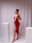 Червена стилна дамска рокля , снимка 4