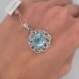 Уникален Медальон с топаз Небесно синьо, снимка 4