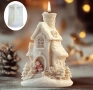 3D Голяма къща къщичка с дядо Коледа Силиконов молд за свещи гипс сапун смола , снимка 1