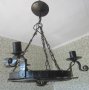Полилей, лампа, фенер, лампион за 3 крушки, Ковано желязо, снимка 1 - Лампи за таван - 28876885