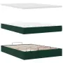 vidaXL Османско легло с матрак Тъмнозелено 140x200cm кадифе, снимка 10