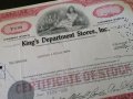 Сертификат за 10 акции (САЩ) | King's Department Stores Inc. | 1968г., снимка 2