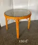 Ратанова маса със стъклен плот, снимка 1