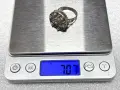 Стар Дамски Сребърен Пръстен (проба 925)- 7,07 грама, снимка 11