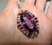 925 сребърно колие с голям аметист 50 карата, снимка 4