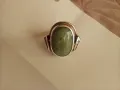 Уникален сребърен пръстен с нефрит , снимка 4