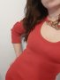 Нова червена къса дамска рокля без етикет, снимка 1