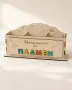 Персонализиран дървен моливник с име и космически мотиви, снимка 1