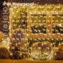 CORST Външни светлини завеса, 6M x 1M, Водоустойчиви, Свързваеми, Дистанционни, 8 режима, топло бяло, снимка 6