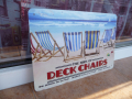 Метална табела разни шезлонги наем море плаж вълни спасител, снимка 2