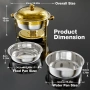 Комплект за бюфет WARMOUNTS 6L Gold Chafing Dish, 2 броя, кръгли затоплящи чинии с капак, снимка 9